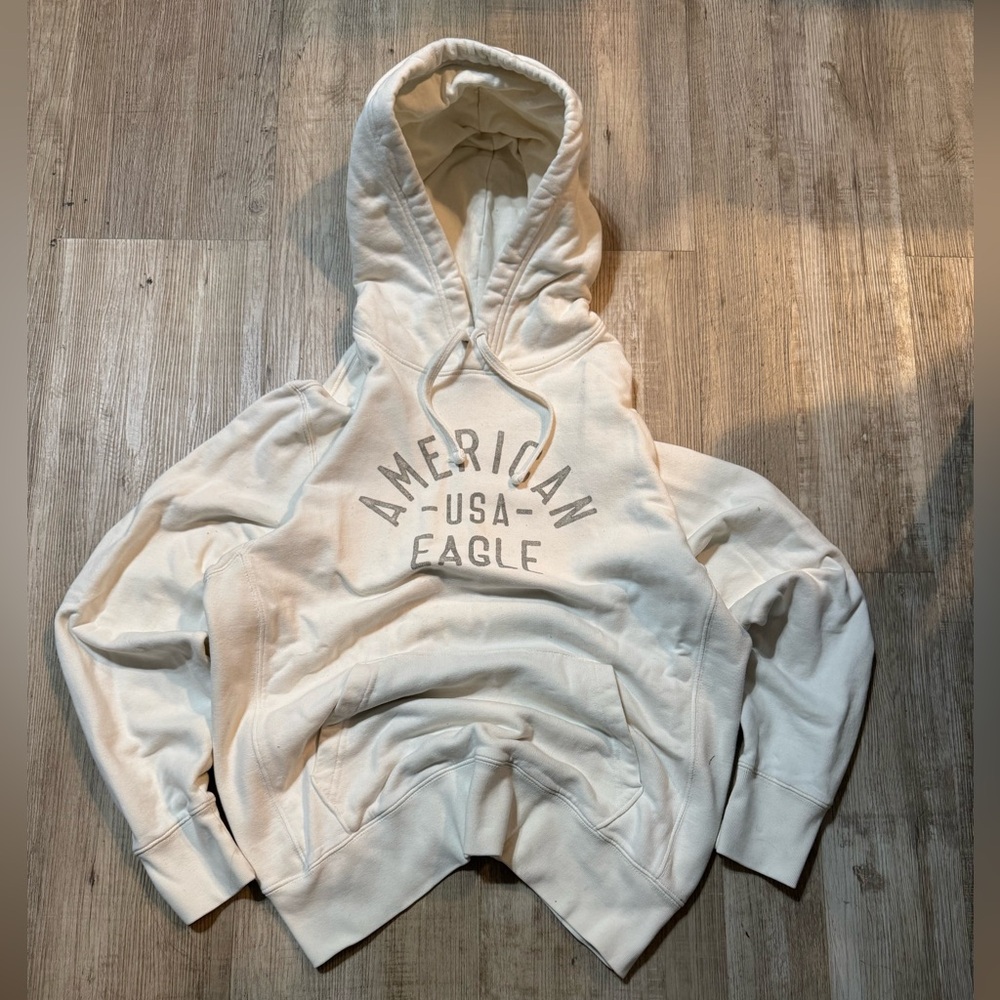 White american eagle hoodie
